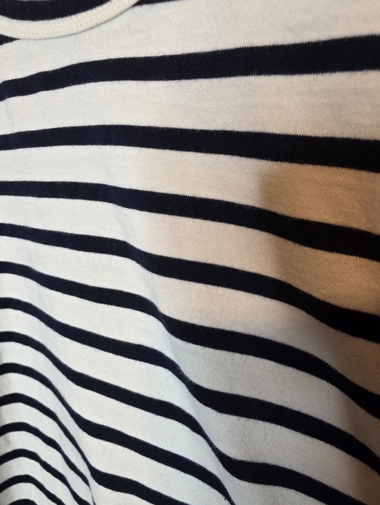 Kule Mister Black White Striped Cotton Tee Coastal Preppy Travel Size Medium - Picture 4 of 10